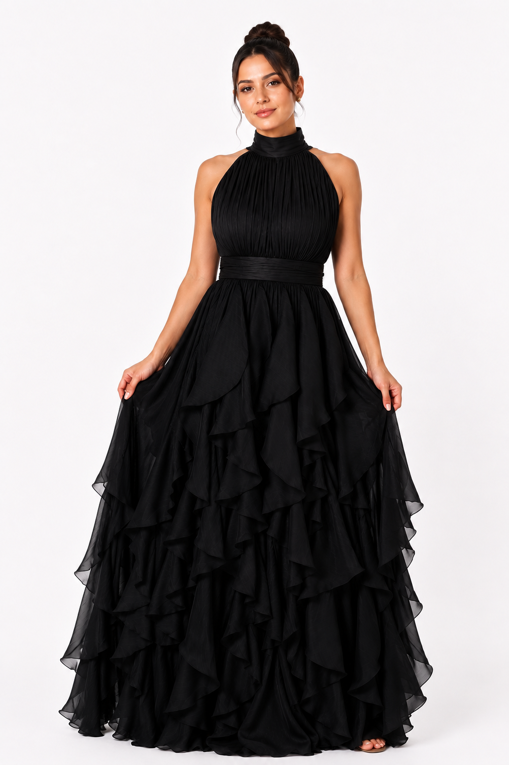 Noir Cascade Dress