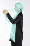 Mint headpiece with tulle