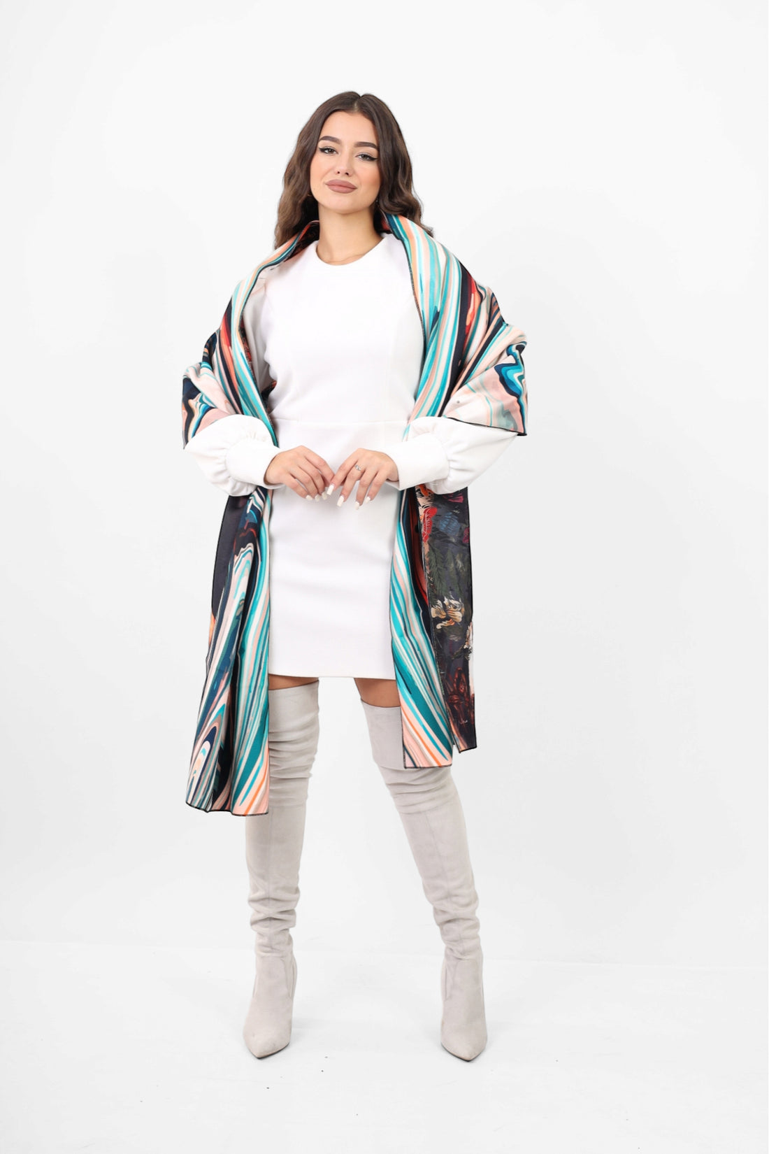 Doubleface wool Shawl - Marble