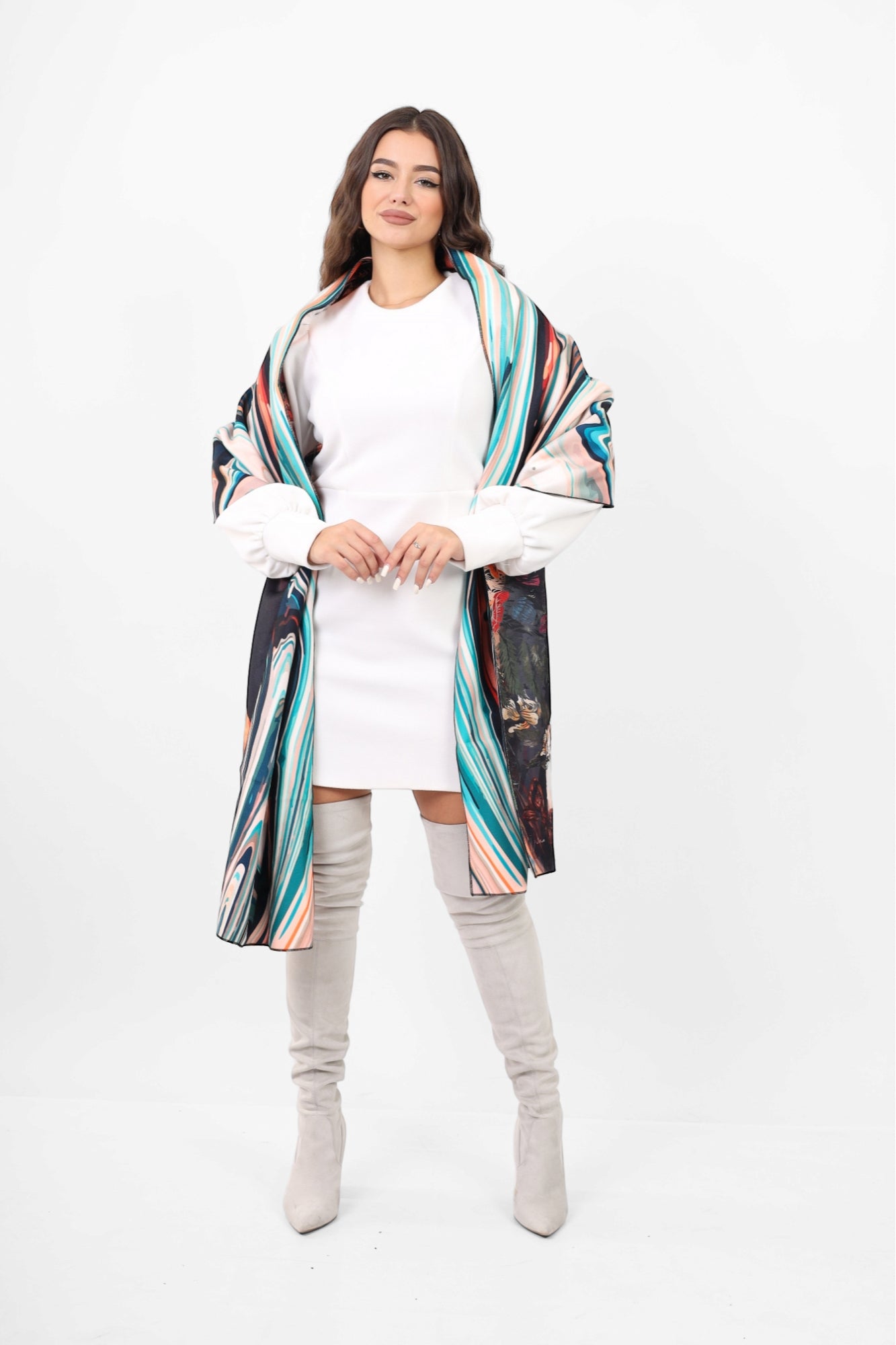 Doubleface wool Shawl - Marble