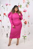 Volumious Puff sleeve dress- Pink