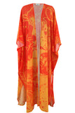 Orange splash Chiffon Kimono