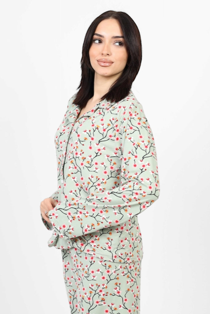 Long Sleeved classic pjs  - Mint