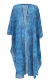 Blue thunder chiffon kimono