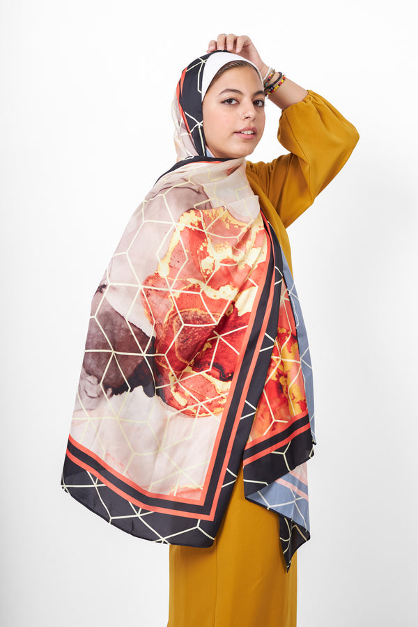 The Lava Satin Scarf