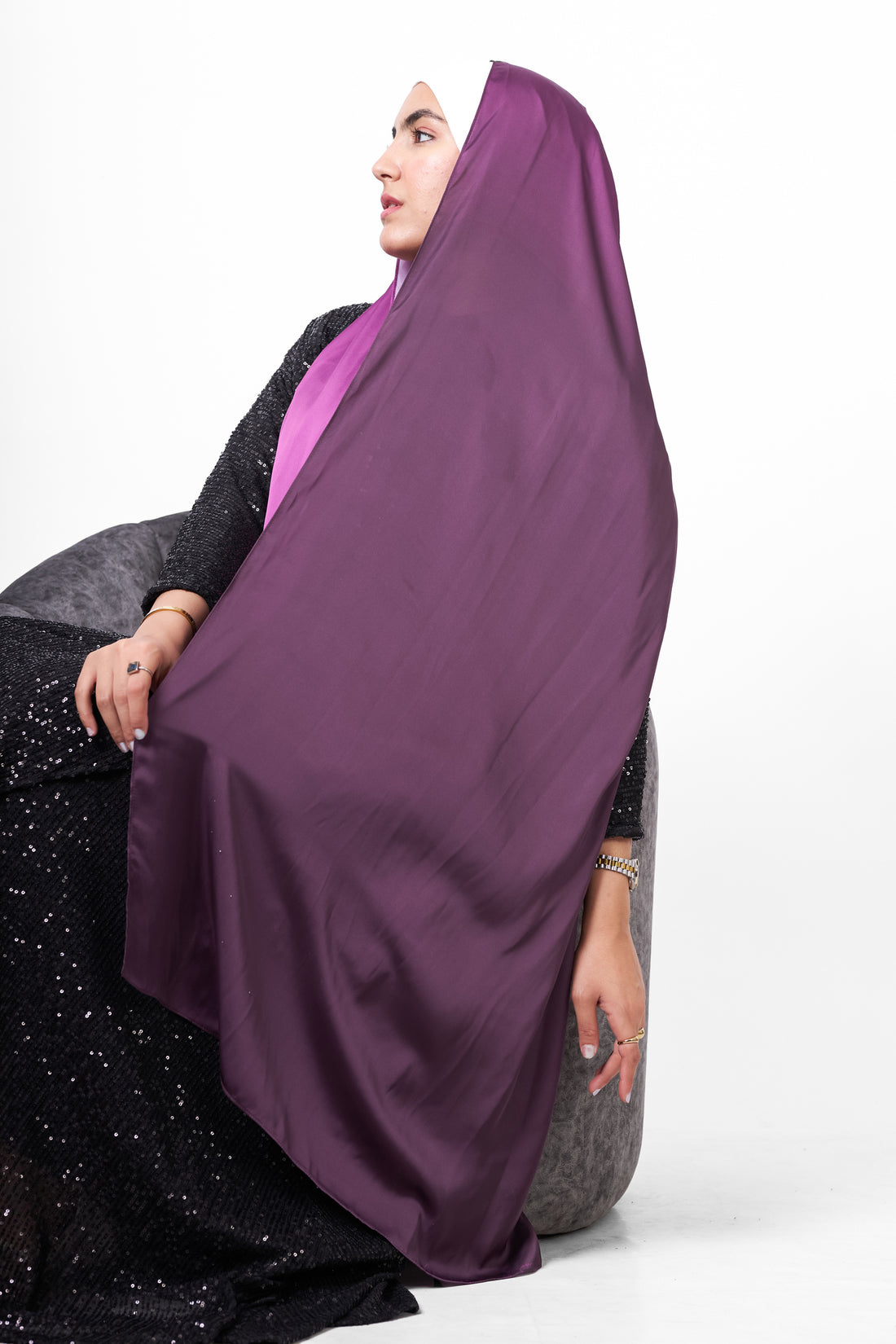 Plain Ombre Scarf - Purple