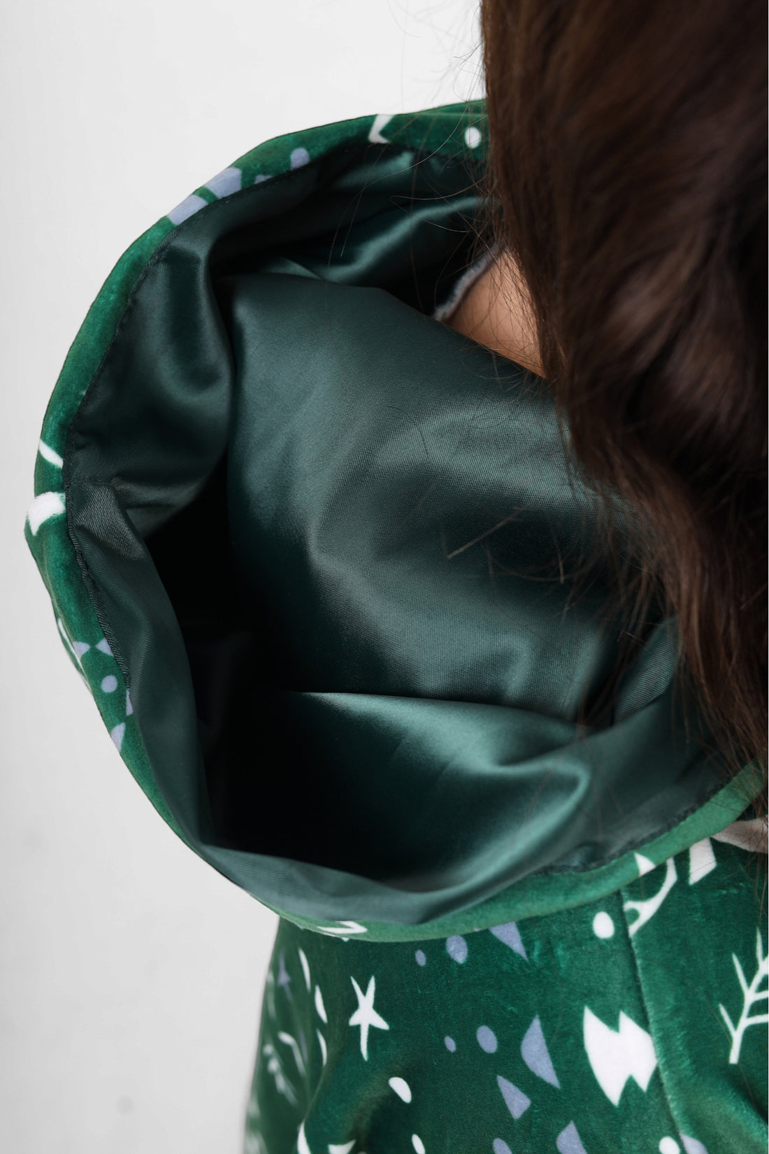 Eva blanket satin hoodie- Green