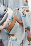 Dog lover hoodie blanket - Babyblue