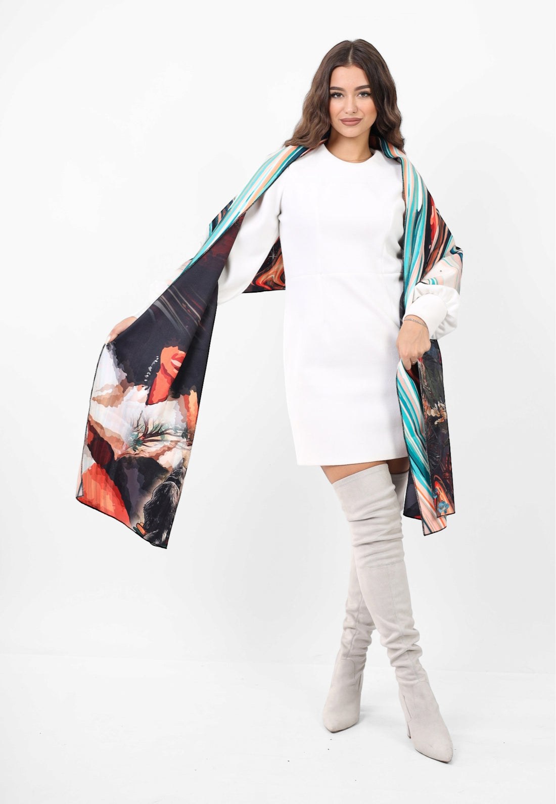 Doubleface wool Shawl - Marble