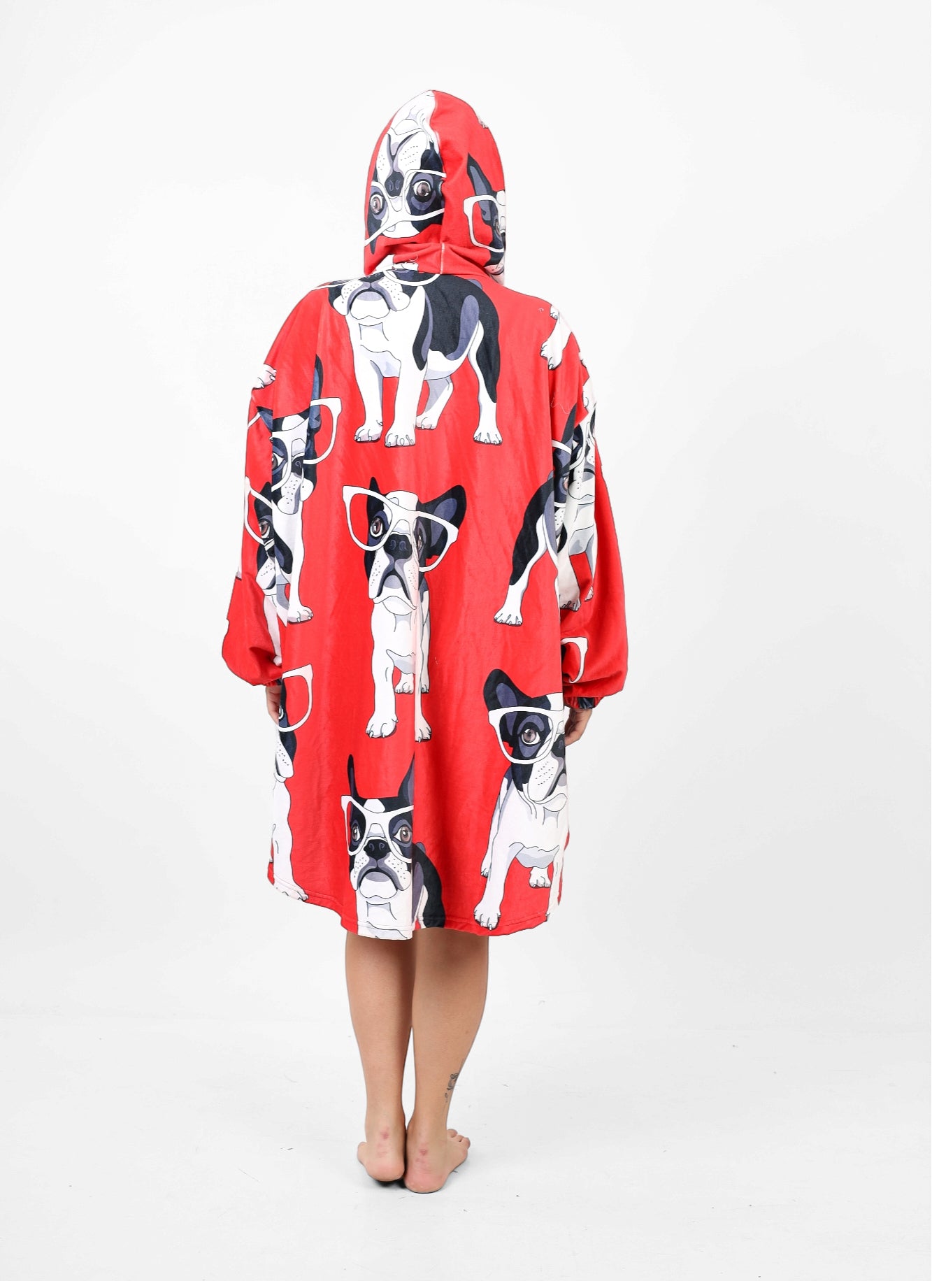 The pug hoodie blanket - Red