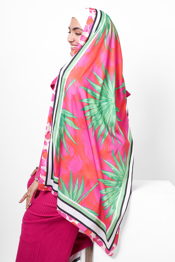 The Blossom Satin Scarf - Pink