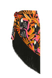 Tropicana  Crepe with black fringes