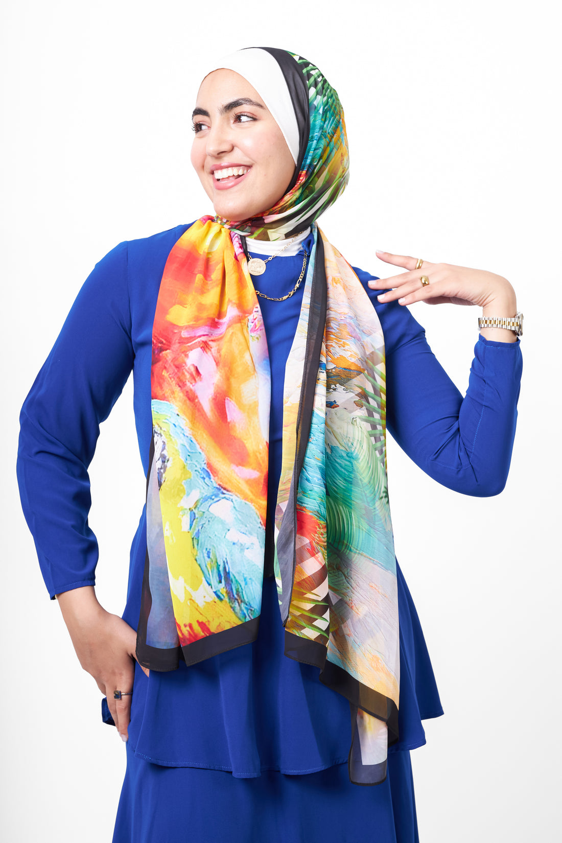 The Rainbow Satin Scarf