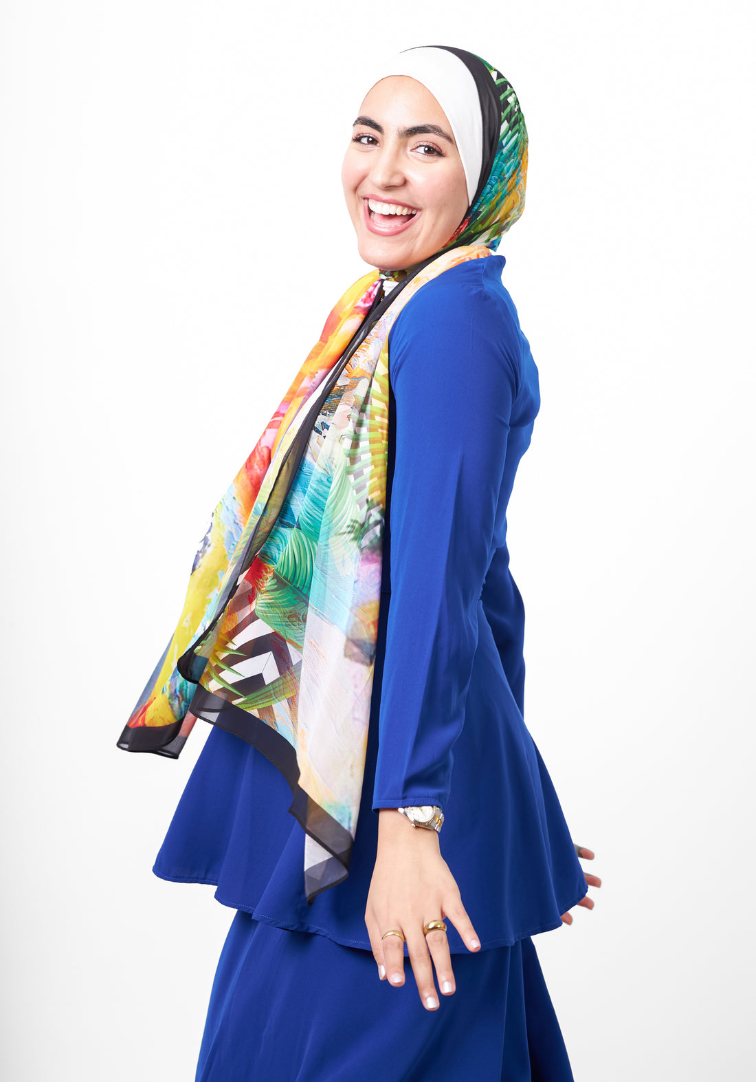 The Rainbow Satin Scarf