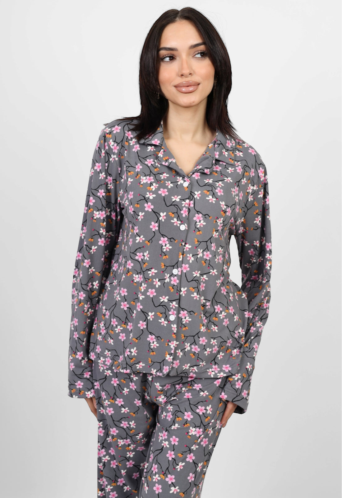 Long Sleeved classic pjs  - Grey