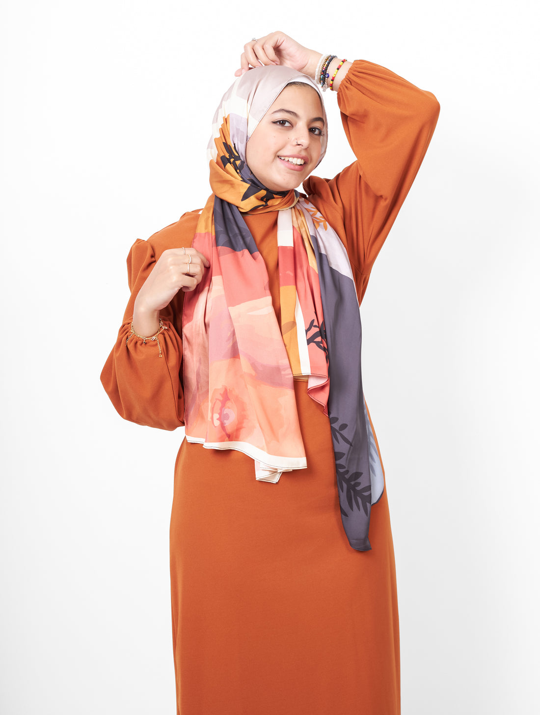 The Maple Satin Scarf - Beige