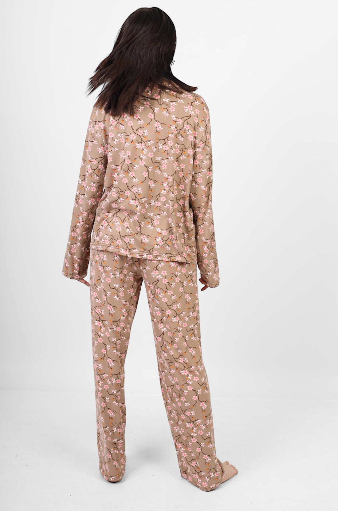 Long Sleeved classic pjs  - Beige