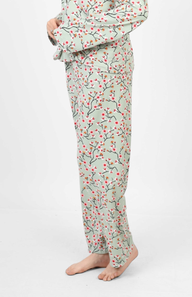 Long Sleeved classic pjs  - Mint