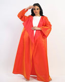 Organza Shimmer Abaya kimono - Orange