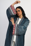 Islamic star Linen Abaya kimono - Teal
