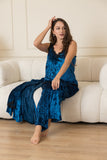 Velvet Elegance Night Pants Set - Turquoise