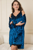 Velvet Elegance Gown Set - Turquoise