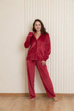 Velvet Luxe Winter Pajama Set - Maroon