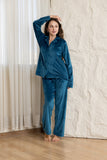 Velvet Luxe Winter Pajama Set - Teal