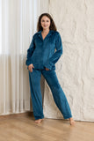 Velvet Luxe Winter Pajama Set - Teal