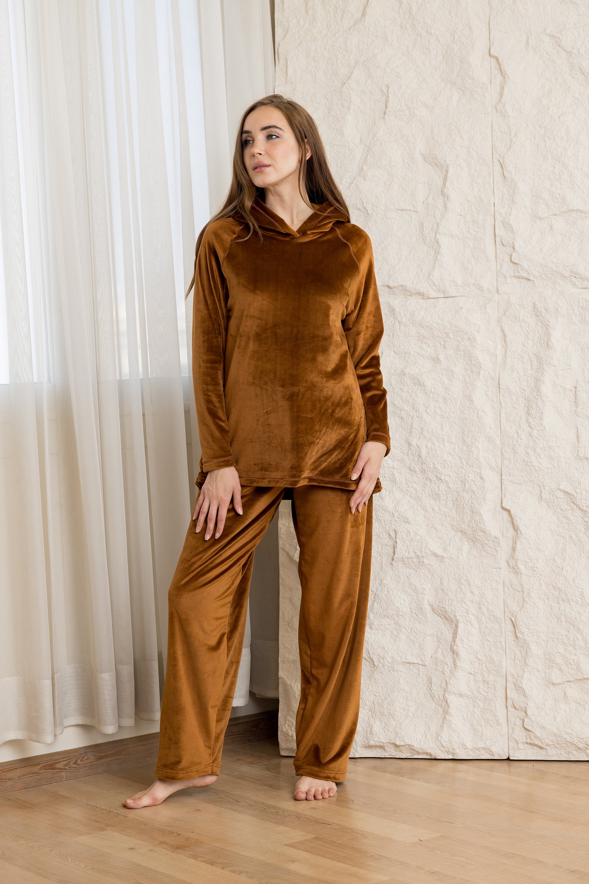 Comfort Hoodie Lounge Set Brown – Rafeya Fashion