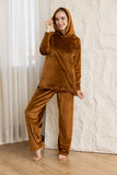 Comfort Hoodie Lounge Set - Brown