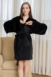 Midnight Luxe Velvet Robe - Black