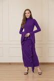 Ruffled Full Stretch Dress - Purple