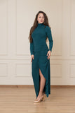 Ruched Full Stretch Dress - Teal