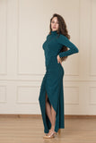 Ruched Full Stretch Dress - Teal