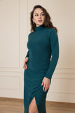 Ruched Full Stretch Dress - Teal