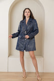 Blazer Dress Metallic Luxe - Navy Blue