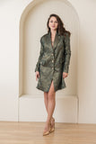 Blazer Dress Metallic Luxe - Emerald Green