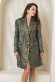 Blazer Dress Metallic Luxe - Emerald Green