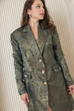 Blazer Dress Metallic Luxe - Emerald Green