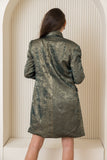 Blazer Dress Metallic Luxe - Emerald Green