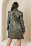 Blazer Dress Metallic Luxe - Emerald Green