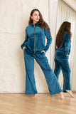 Velvet Zip-Up Lounge Set - Teal