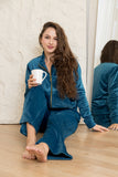 Velvet Zip-Up Lounge Set - Teal