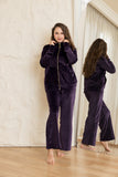 Velvet Zip-Up Lounge Set - Purple