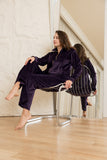 Velvet Zip-Up Lounge Set - Purple