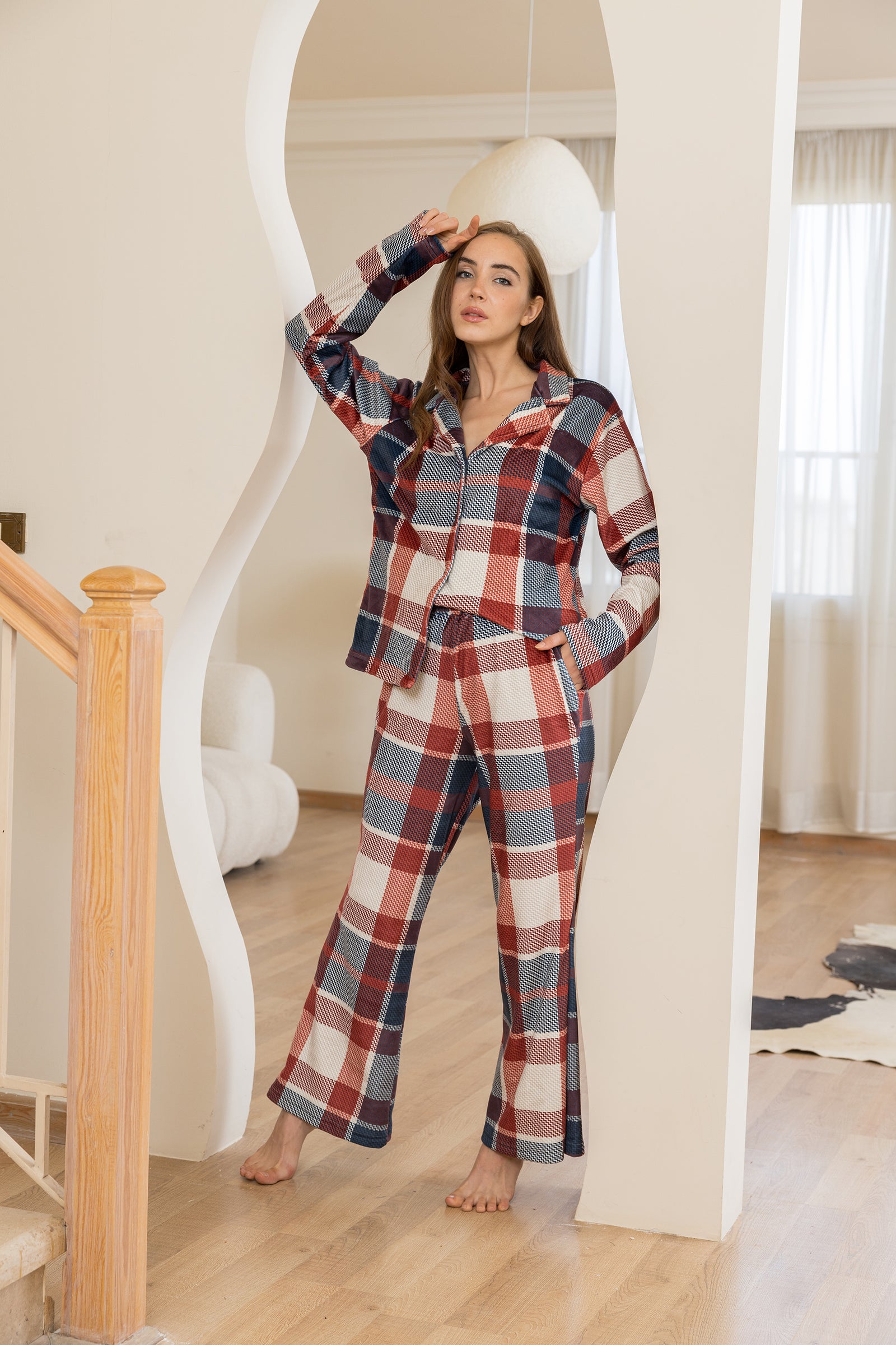 Holiday Plaid Classic Pjs Set - Navy Blue
