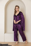 Velvet Elegance Night Pants Set - Purple