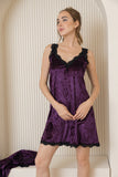 Velvet Elegance Gown Set - Purple