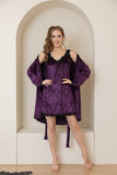 Velvet Elegance Gown Set - Purple